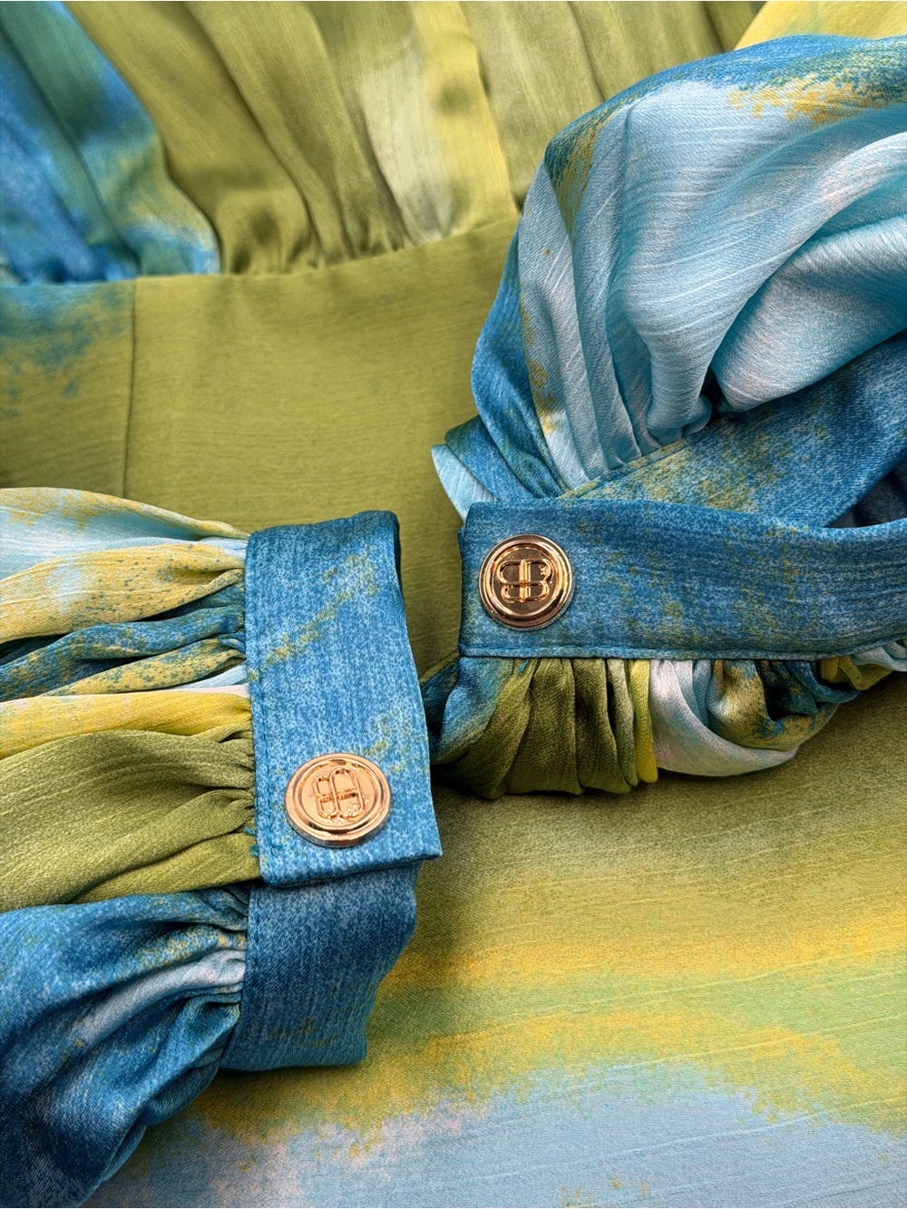 🆕 BRONX & BANCO 🧿 NWOT Coastal Carmen Belted Fringe Gown, Blue - Sz XS US 2 - Picture 15 of 16